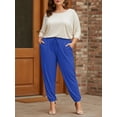 thumbnail image 6 of Gleelist Women's Plus Size Tapered Pants High Waist Soft Lounge Pants with Elastic Cuff Ankle With Pockets (XL-5XL), 6 of 7