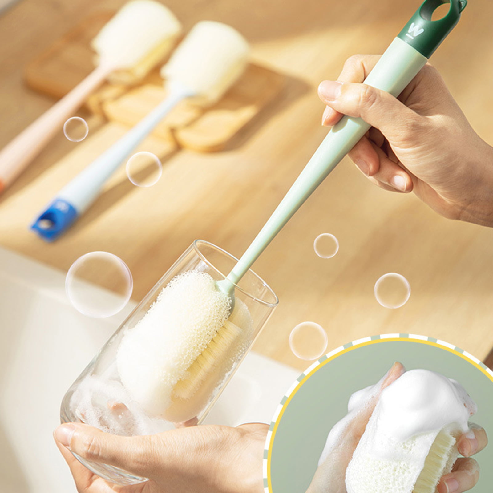 HIC Bar Soft Foam Glass Washing Brush, Non-Scratch Foam Tips, n/a - Kroger