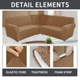 thumbnail image 3 of Eurhowing 7-Seater L-Shaped Sofa Cover, Stretch Velvet Soft Couch Slipcover for Sectional Corner Sofa, Non-Slip Furniture Protector, Coffee, 3 of 13