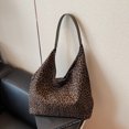 thumbnail image 3 of HUISZJ Leopard Print Shoulder Bag, Women Top Handle Bag, Large Capacity Tote Bag Simple Commuting Bag for Work Travel Outdoor (Black), 3 of 10