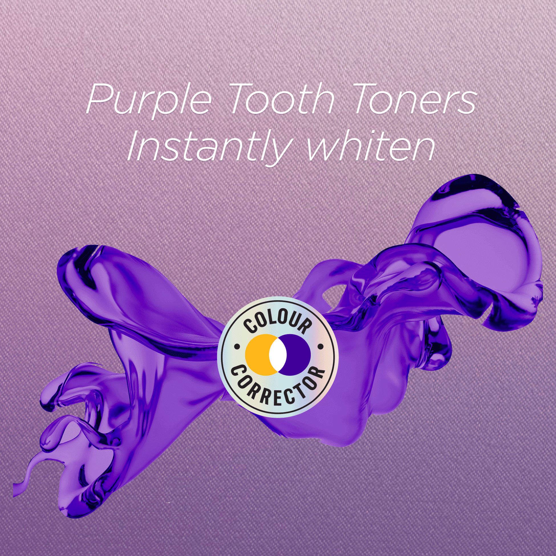 White Glo Purple Tooth Toner Color Correcting Teeth Whitening Serum, Fresh Mint, Peroxide Free, 1.7 fl oz (50 mL)