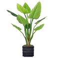 thumbnail image 1 of Vintage Home Artificial Faux Real Touch 51" Tall Philodendron Erubescens Green Emerald And Fiberstone Planter, 1 of 3