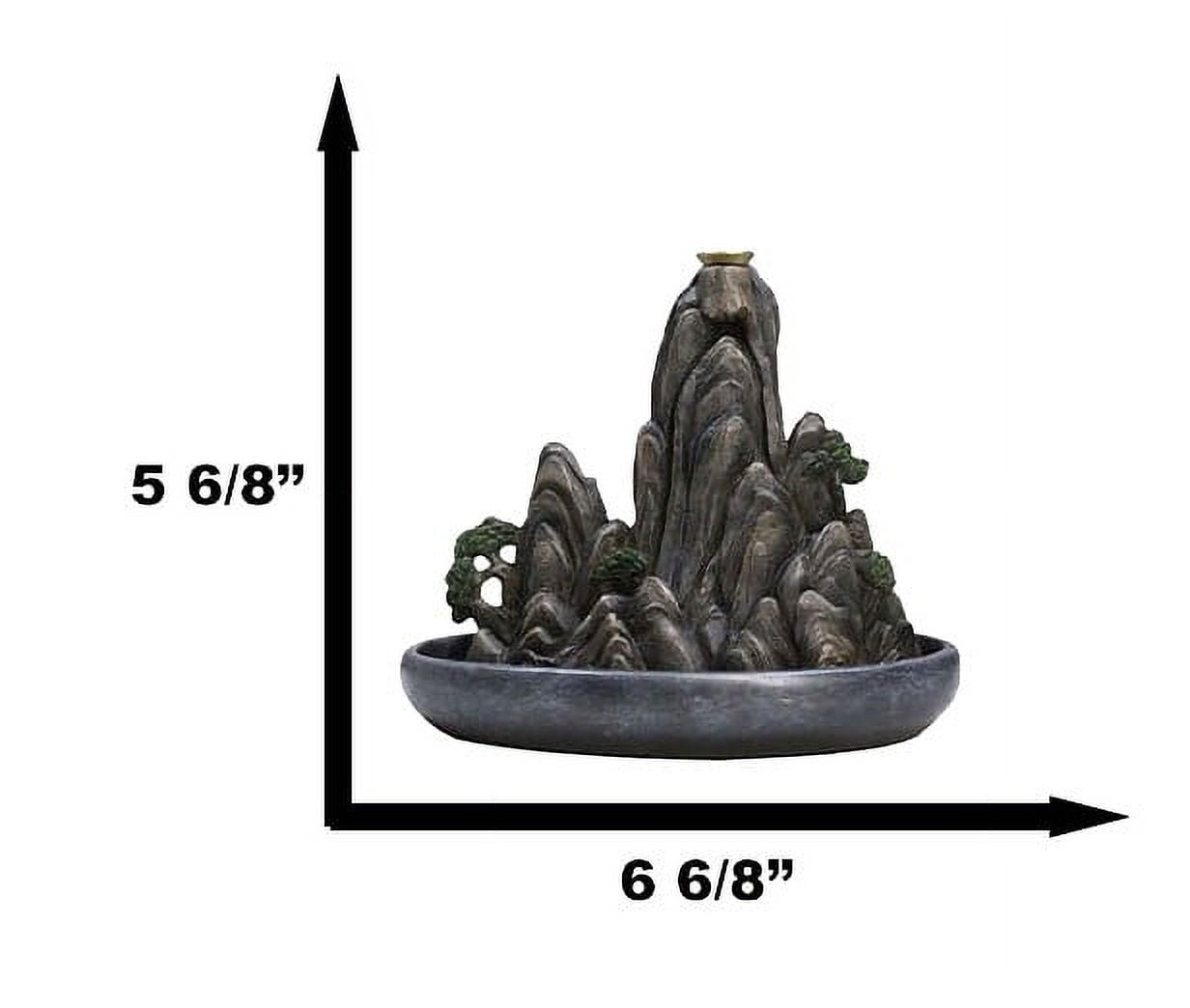 Eastern Feng Shui Tranquil Zen Rocky Mountain Range Backflow Cone Incense Holder