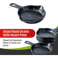 thumbnail image 6 of Bruntmor | 5" Matte Black Elegant Round Ceramic Skillet Dessert Plates, 6 of 10