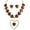 Amber, variant on Chunky Heart Necklace Earrings Jewelry Set for Women Statement Beaded Large Pendant Gold Puffy Heart Necklace Jewelry Set Gift