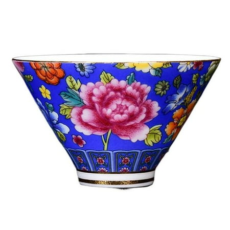 

Panda Superstore PF-HOM367125011-DORIS00129-RP 2.5 oz Handmade Enamel Painted Porcelain Chinese Kungfu Flower Wine & Tea Cup Blue