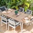 thumbnail image 2 of Easter Bunny Table Cloths for 8 Foot Rectangle Tables, Eggs Green Leaves Rustic Flowers Cups Vintage Patio Waterproof Elastic Fitted Tablecloths, Washable Rectangular Table Cover for Camping, 2 of 8