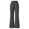 thumbnail image 6 of Capri Pants For Women Soft Cotton Linen Solid Color Drawstring Loose Fit Wide Leg Palazzo Trousers, 6 of 8