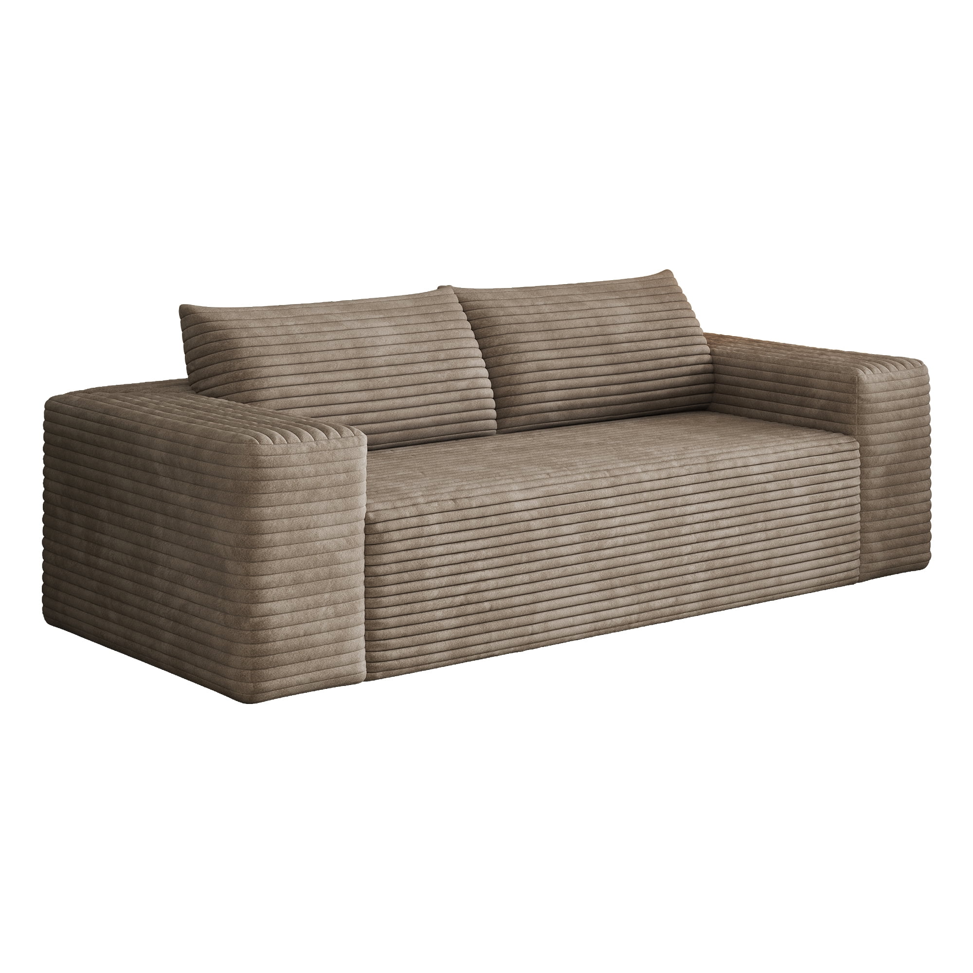 Leumius 78.8" Cloud Couch,3 Setaser Sofa with Deep Seat,Boneless Couch Sofa with 2 Pillows for Living Room,No Assembly Required,Camel
