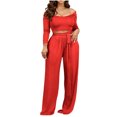 thumbnail image 2 of Puntoco Pijamas De Mujer Pantalones Cortos De Manga Larga Ropa De Hogar Conjunto De Dos Piezas De Punto Puntoco Puntoco-7736, 2 of 6