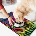 thumbnail image 2 of Dog Food Mat 17x30 Inch Pet Feeding Mat with Colorful Zebra Print, Durable Absorbent Non-Slip Mat, Quick Dry, Easy Clean Featuring Rainbow Zebra and Modern Aesthetic Design, 2 of 5