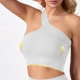 thumbnail image 4 of Ohufall Sport Yoga Bras for Women Fashion Casual Wire-Free Gym Workout Bra Ladies Sexy Solid Comfort Breathable One Shoulder Athletic Yoga Bras, 4 of 9