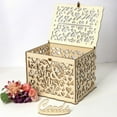 thumbnail image 3 of EIMELI Wedding Gift Card Holder with Lock, Rustic Hollow Design, 1 Count, 3 of 5