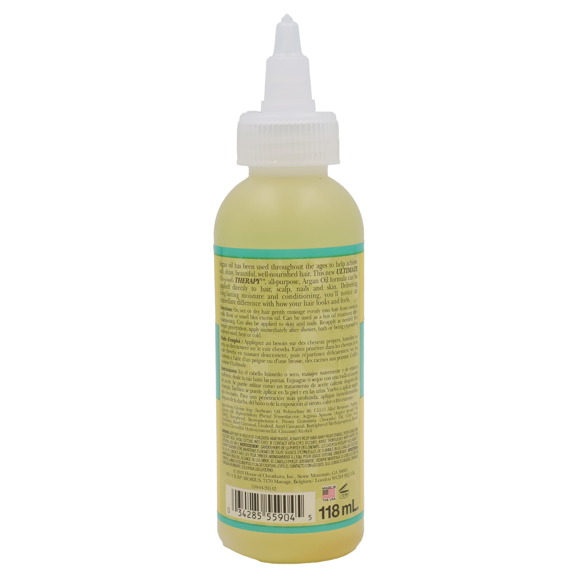 Africa's Best Ultimate Organic Therapy Growth Oil, Argan Oil, 4 Oz., Pack of 3