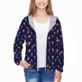 thumbnail image 3 of Cauagu Sea Jellyfish Print Sun Protection Jacket for Teen,Full-Zipper Long Sleeve Sun Shirts with Pockets UV Hoodie Shirts Outdoor Athletic Jacket-, 3 of 7
