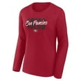 thumbnail image 2 of Women's Logo Athletic Scarlet San Francisco 49ers Grip Long Sleeve T-Shirt, 2 of 3