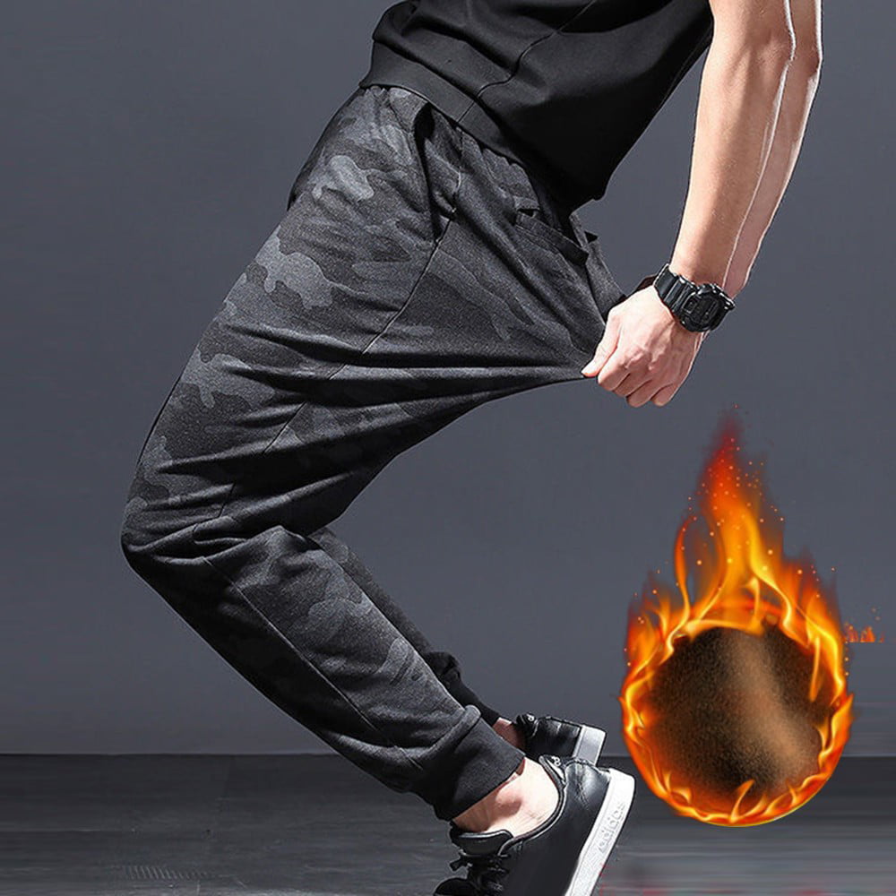 Athletic Winter for Pants Trousers Lined Warm Men Loose Thick Fleece