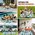 thumbnail image 4 of Blue Fishes Outdoor Rug for Patio/Deck/Porch, Non-Slip Large Area Rug 4 x 6 Ft, Cartoon Coastal Ocean Fish Striped Wooden Indoor Outdoor Rugs Washable Area Rugs, Reversible Camping Rug Carpet Runner, 4 of 8