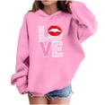 thumbnail image 1 of RXMEKW Heart Print Full-Zip Hooded Sweatshirt for Boys And Girls In Medium And Large With Pockets, 1 of 8
