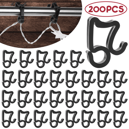 

200 Pcs S Shape Light Hanger Hooks Gutter Light Clips for Outdoor Decorative String Lights