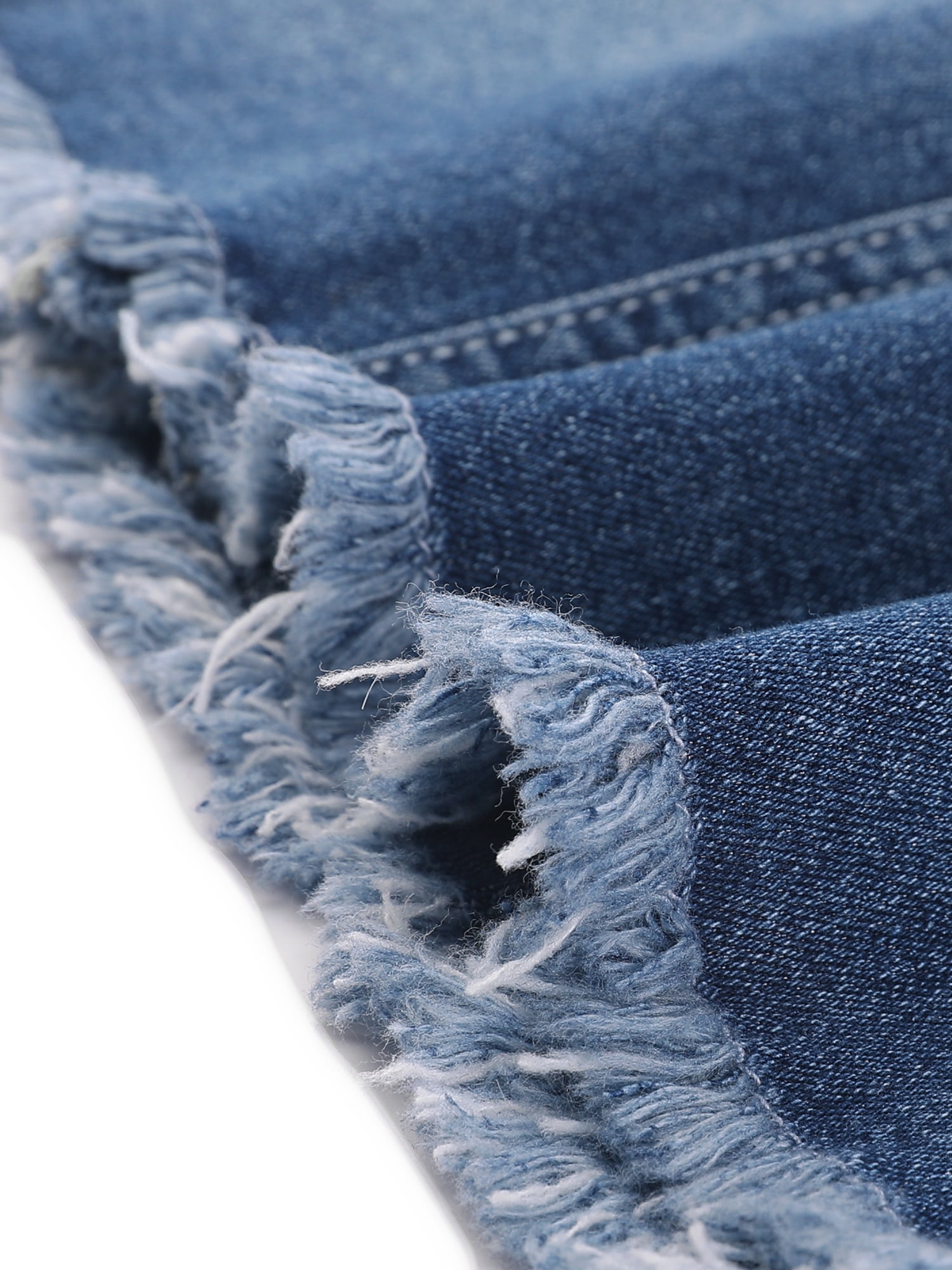 DARING DIVA Women's Ripped Hem Washed Jeans Denim Skirt M Vintage Blue