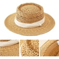 thumbnail image 3 of HUGFEGWE Chapeau de Paille Pliable Été Style Rétro Anglais Tressé CJB91-53922, 3 of 6