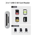 thumbnail image 2 of USB C SD Card Reader, WNXSLOAD SD Card Adapter with SD MicroSD Dual Slots for iPhone 15 16 iPad Mac MacBook Laptop, USB-C/TypeC High-Speed Trail Camera Memory Card Reader, Plug & Play - 2 Slots, 2 of 7
