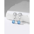 thumbnail image 5 of PROSTEEL Double Pear Shape Sterling Silver Ear Jacket Earrings Front Back CZ Birthstone March Aquamarine Earrings for Women Mom Daughter Birthday Gift, 5 of 8