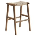 thumbnail image 3 of Bar Stool Chair Barstool, Set of 2, Walnut Natural, Wood, Pub Cafe Bistro Dining Kitchen Hospitality Restaurant, Modern Contemporary HB36089, 3 of 10