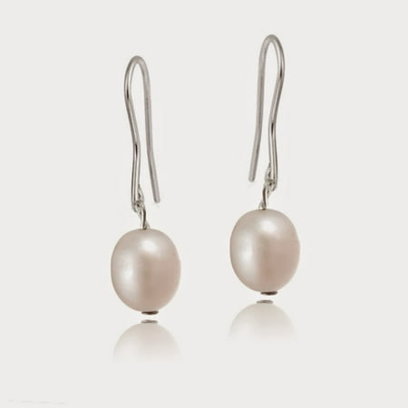Baroque Freshwater Pearl Earrings - Stainless Steel Baroque Freshwater Cultured Pink Pearl Dangle Earrings