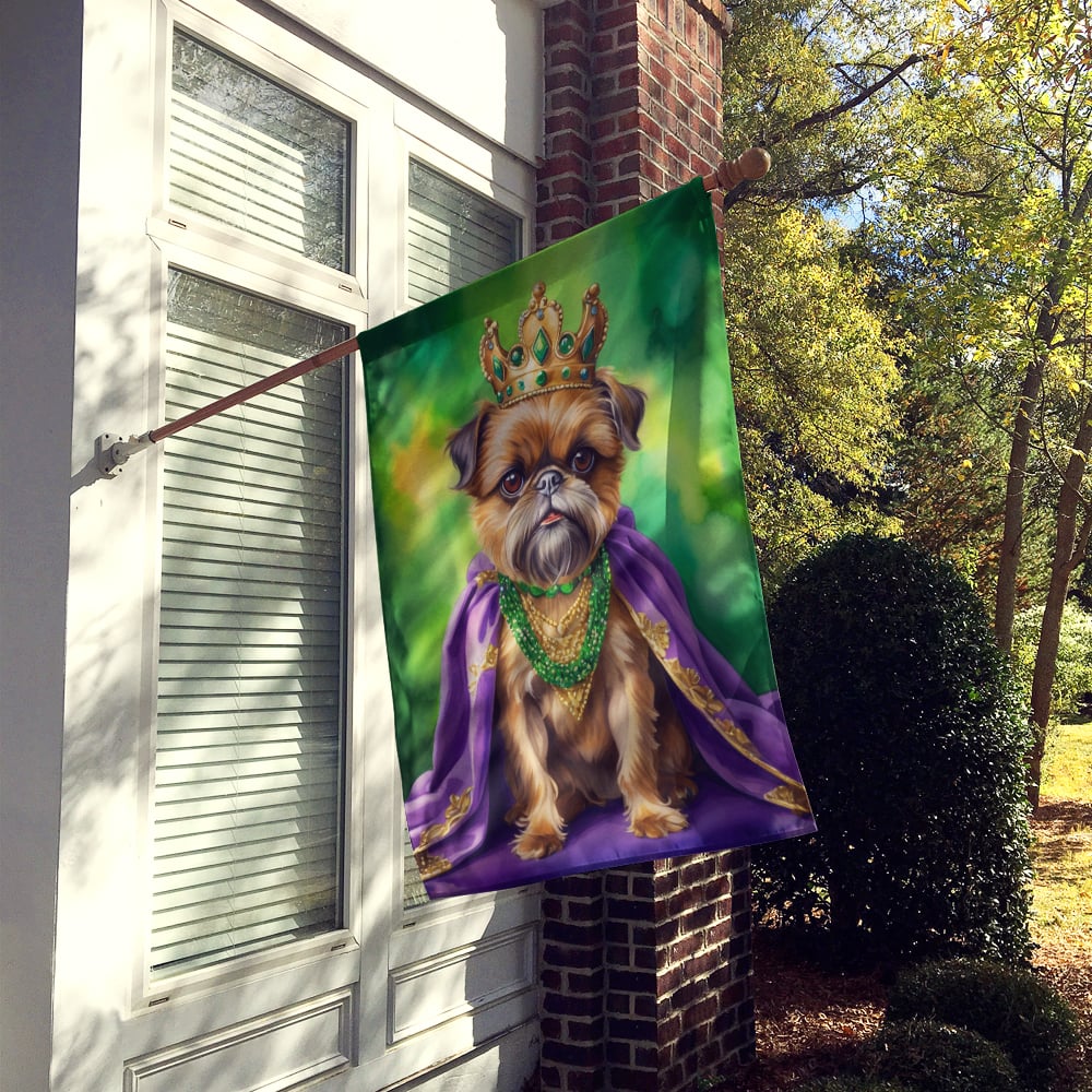 Brussels Griffon King of Mardi Gras House Flag 28 in x 40 in