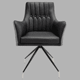 thumbnail image 4 of Impressions Vanity Genesis Modern Vanity Chair with 360 Degree Swivel, Grey/Black Leatherette, 4 of 5