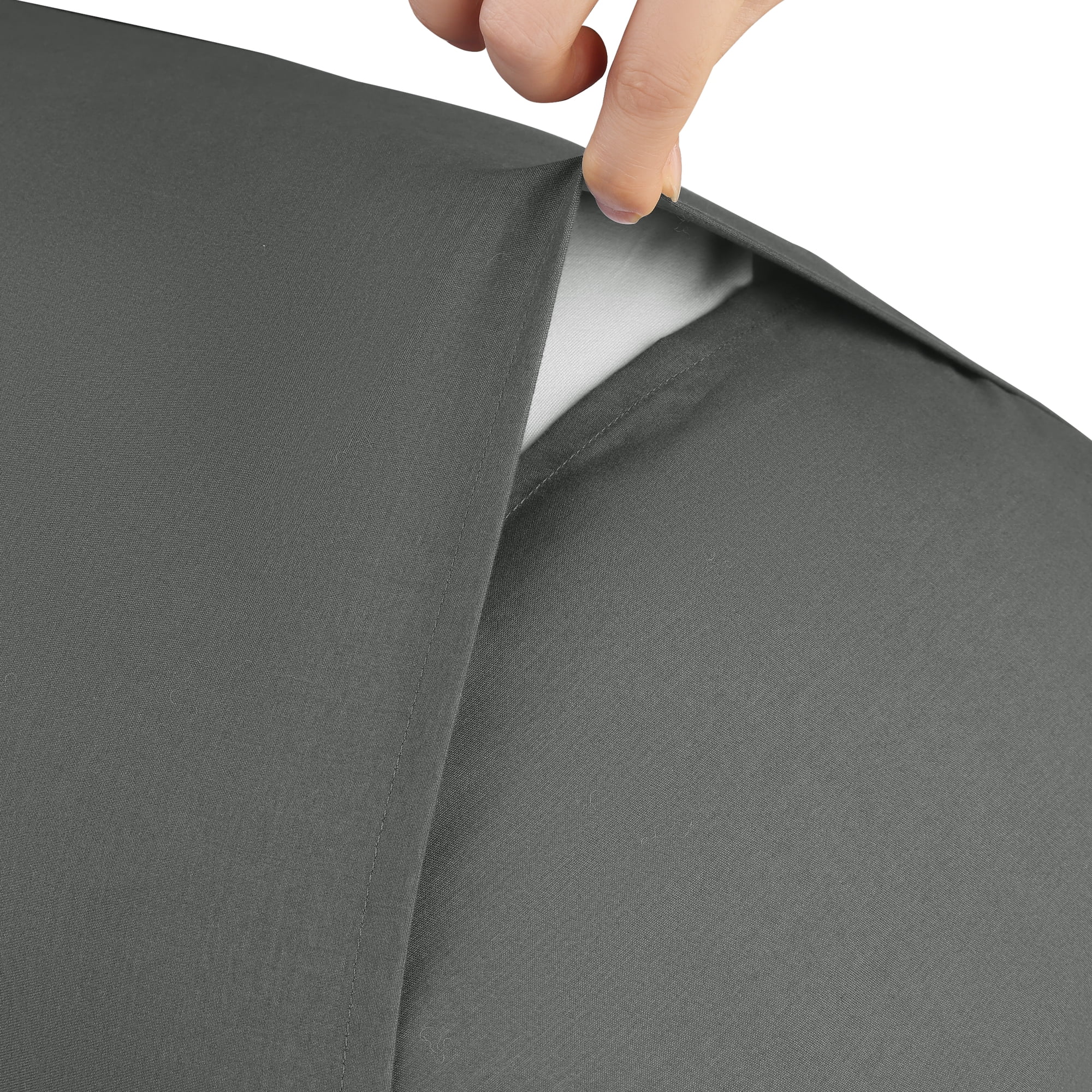 Unique Bargains Polyester Wrinkle Resistant Pillow Shams Set of 2 with Envelope Closure Queen Grey