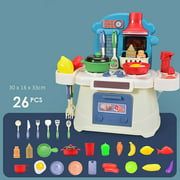 Kitchen Toys Pretend Cooking Food Play Set With Light & Music Effect For Kids