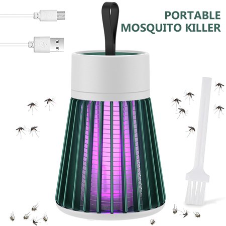 Bug Zapper with USB charger  Portable Super-Fast Electric Shock Mosquito Repellent for Indoors Camping  Physical Mosquito Control For Home  Patio  Backyard  Outdoor  Green