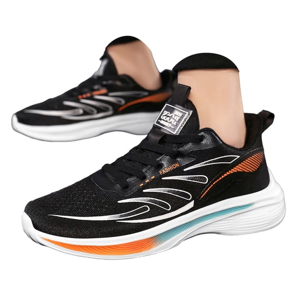 Fsqjgq Classic Running Shoe Sports Work Shoes for Men Stylish Slip on Sneakers Lace Up Workout Sneaker