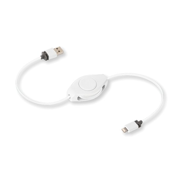 Retrak ETLTUSBWT Retractable Lightning Charging Cable