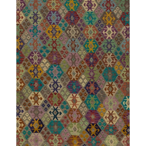 Ahgly Company Machine Washable Indoor Rectangle Abstract Red Brown Area Rugs, 8' x 12'