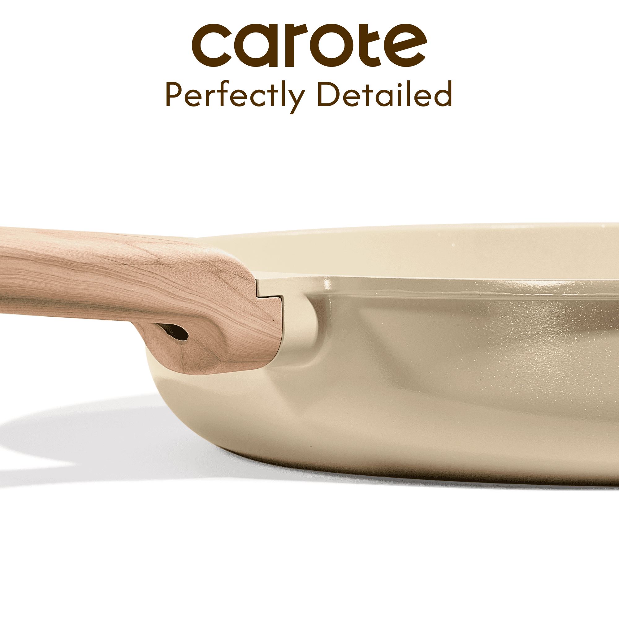 Carote 9.5" Ceramic Nonstick Frying Pan, Cooking Skillet with Bakelite Handle, Induction Compatible, Easy to Clean, Oatmeal