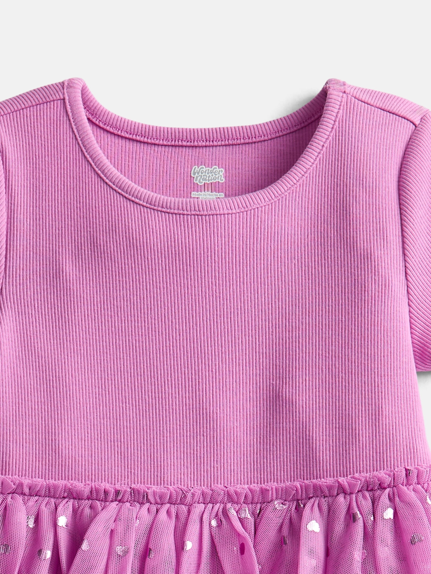 Wonder Nation Toddler Girls' Tutu Dress with Short Sleeves, Sizes 12M-5T