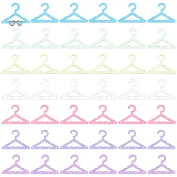 42pcs Clothes Hanger Earring Holder Necklace Mini Hanger Rack Jewelry Display Dangle Earring Hanging Organizer Acrylic Ear Studs Display Rack for Retail Show Personal Exhibition