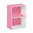 thumbnail image 2 of Furinno Luder 2-Tier Open Shelf Bookcase, Pink/White, 2 of 6