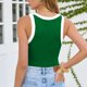 thumbnail image 2 of Mujeres Blusas de Verano sin Mangas Cuello en V Cuello Sólido Camiseta, Poliéster Suave Desgaste Diario Casual, Longitud Regular, 2 of 5