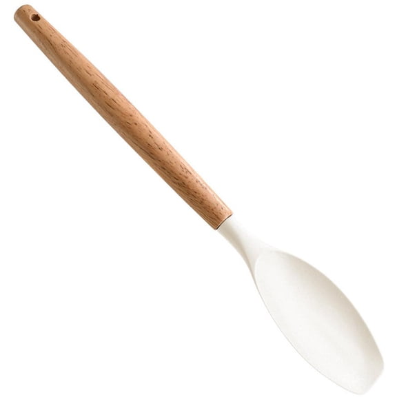 Silicone and Wood Spatula with Heat Resistant Non-Stick Design for Kitchen Cooking and Baking