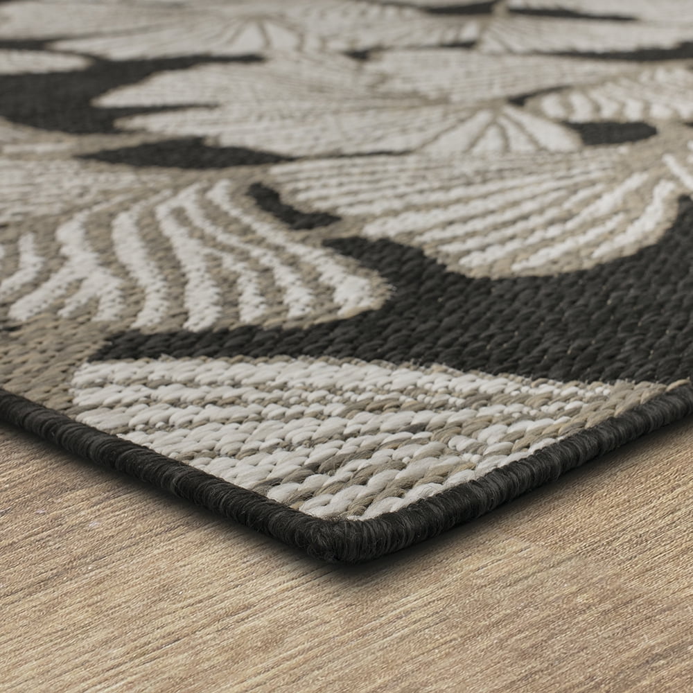 Mohawk Home Jade Butterfly Outdoor Area Rug, Dark Grey, 2' 6" x 6'