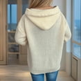 thumbnail image 4 of HAiming Cardigan Sweaters for Women Cable Knit Hooded Coats Trendy Long Sleeve Button down Lightweight Sweater Outwear, 4 of 6