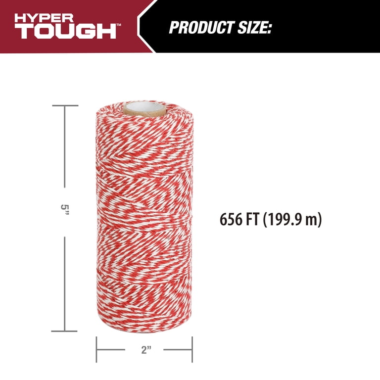 Hyper Tough 656 ft Candystripe Cotton Twine for Bundling Packaging
