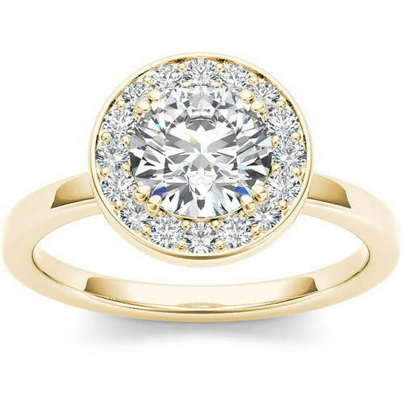 1 Carat T.W. Diamond Single Halo 14kt Yellow Gold Engagement Ring