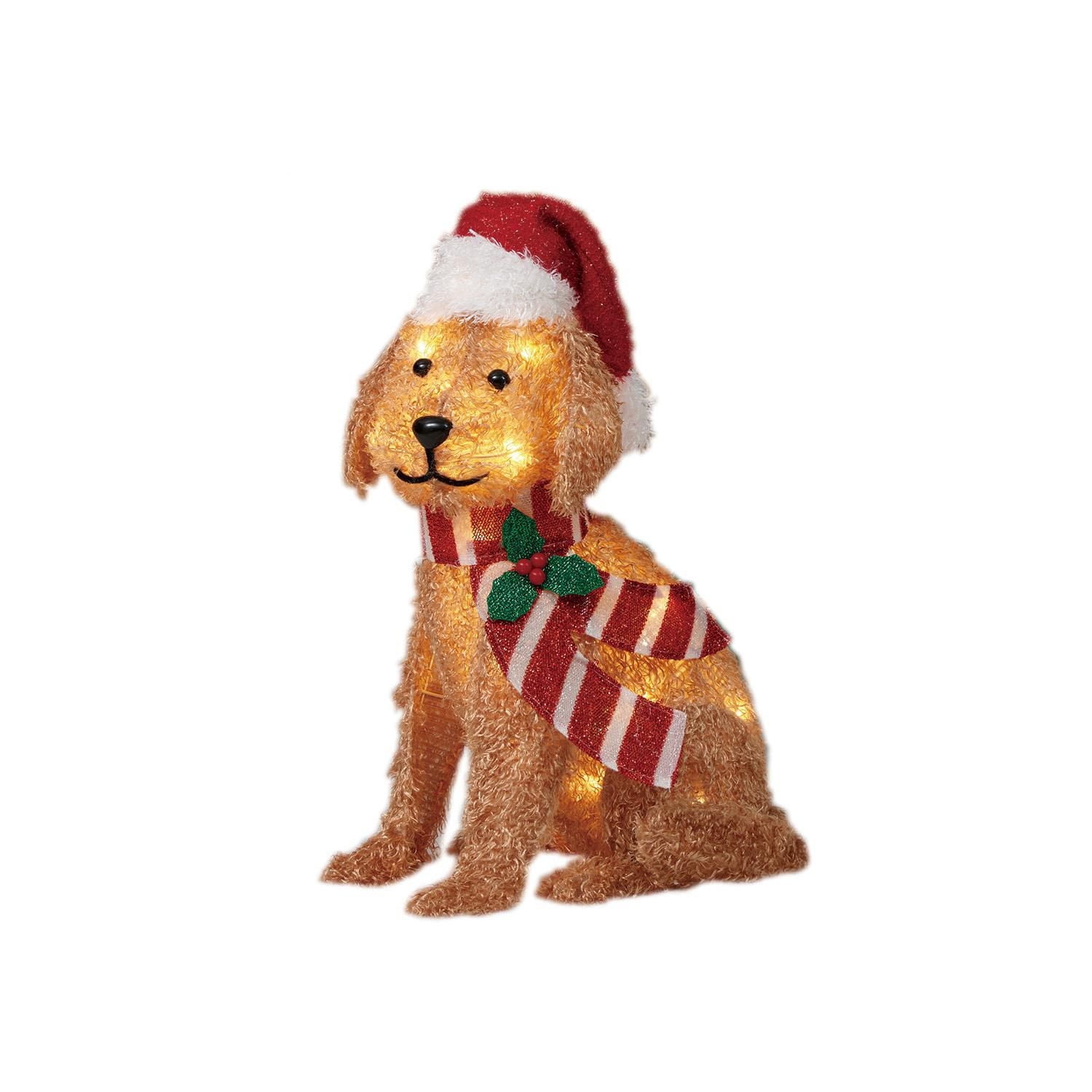 Holiday Time 24" Light-up Plush Golden Dog, with 30 LED Lights, 30 LED bulbs