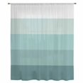 thumbnail image 2 of Teal Ombre Sheer Curtains 63 Inches Long, Modern Abstract Art Farmhouse Striped Light Filering Curtains, Breathable Simi Curtain Privacy Drapes for Living Room Bedroom Lightweight Window Treatment, 2 of 9